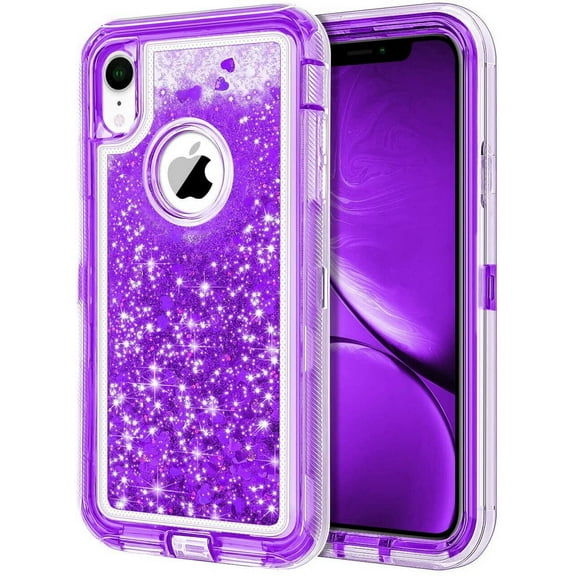 For iPhone X XR XS Max  Shockproof Liquid Glitter Quicksand Case