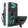 thumbnail image 1 of For iPhone X / XS Case with Belt Clip Holster, Heavy Duty Military Grade Drop Protective, 360° Rotating Kickstand Shockproof TPU Shell Durable Rugged Cover For iPhone X / XS, Darkgreen, 1 of 15