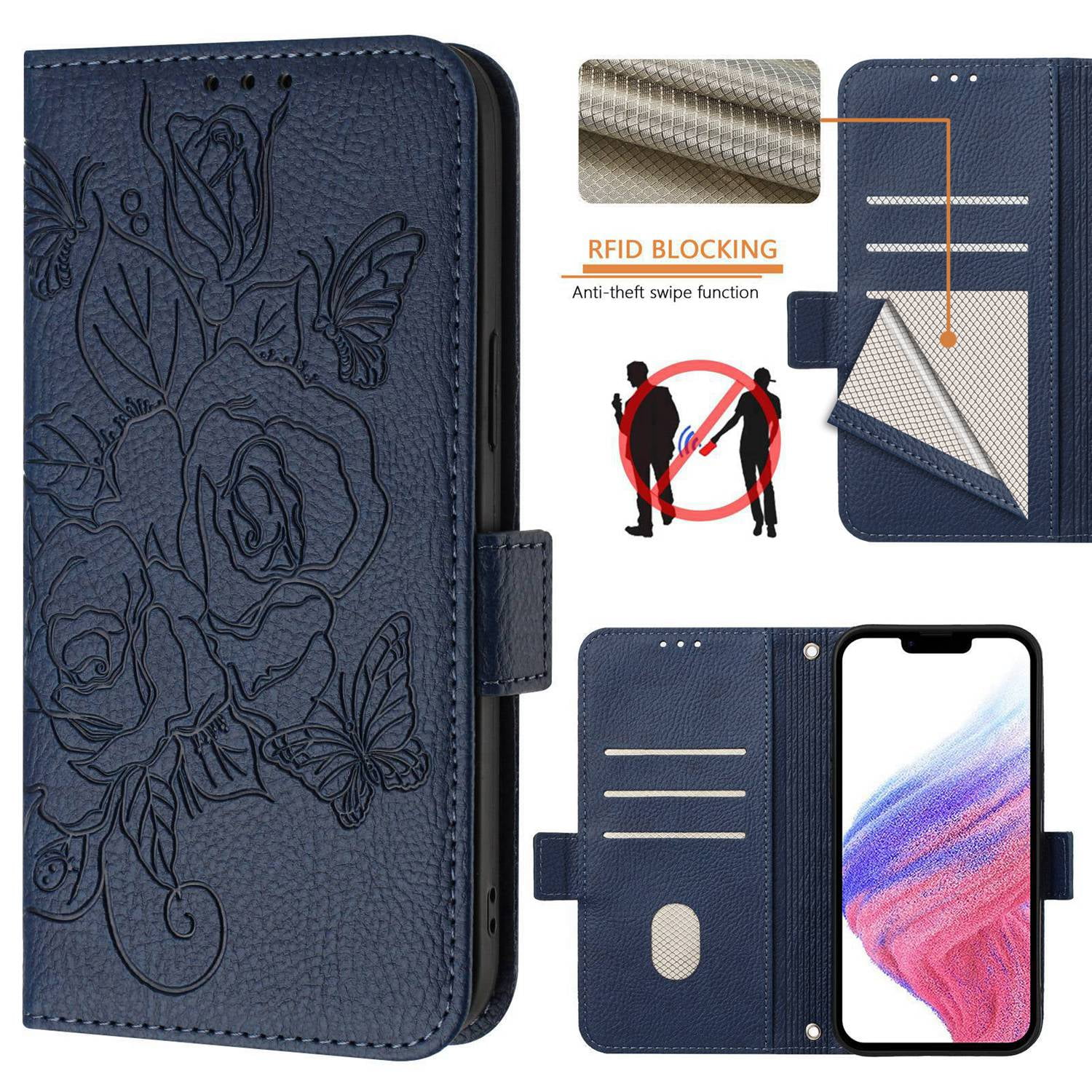 IPhone XS Wallet Case, Dteck Leather Heavy Duty Hard Silicone Shockproof Case Card Holder Stand Protective Cover For Apple Iphone Xs Iphone X Black