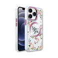 thumbnail image 1 of For iPhone XR Design Quotation [Magnetic Circle] Transparent Shockproof Hybrid - Floral C, 1 of 4