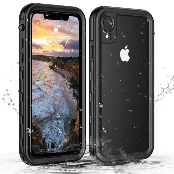 For iPhone XR Redpepper Waterproof Swimming Shockproof Dirt Proof Case Cover Black