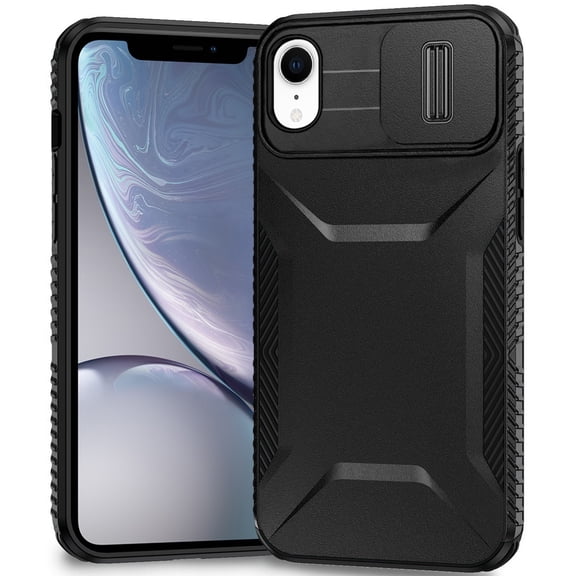 For iPhone XR Ultimate U Design Hybrid with Camera Window Covering - Black