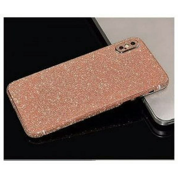 For iPhone XS Max Rose Gold Glitter Bling Rear Glass Protector
