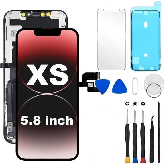 For iPhone XS Screen Replacement 5.8 Inch, 3D Touch LCD Display Digitizer Assembly with Repair Tools - Model A1920, A2097, A2098, A2100(Black)