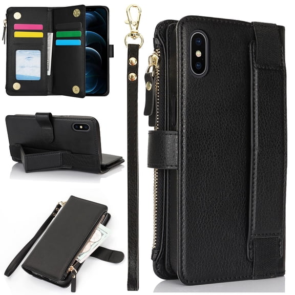 For iPhone Xs Max XR 7 8 Plus SE 6 6S Phone Case Wallet Case with Card Holder Magnetic For iPhone Leather Phone Cases