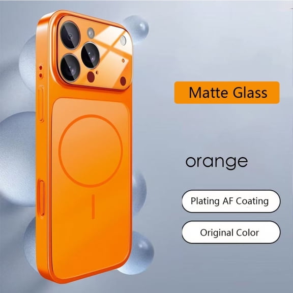 For iPhone 17 Pro Max Case Matte Glass Magnetic Stainless Steel Shell Lens Guard Hard Compatible with iPhone 17 16 15 14 13 12 11
