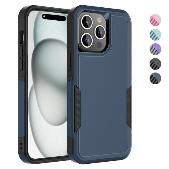 For iphone 15 Pro Max Phone Case, Ebizware Shockproof Case Military Grade Heavy Duty Full Body Protection Rugged Cover for iphone 15 Pro Max 6.7", Blue