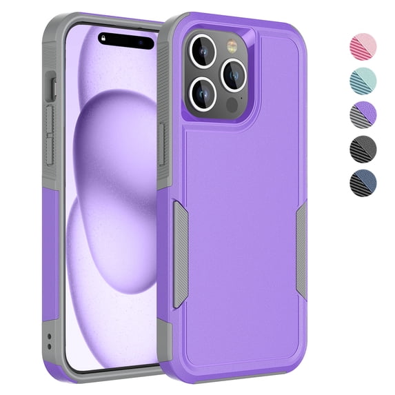 For iphone 15 Pro Max Phone Case, Ebizware Shockproof Case Military Grade Heavy Duty Full Body Protection Rugged Cover for iphone 15 Pro Max 6.7", Purple