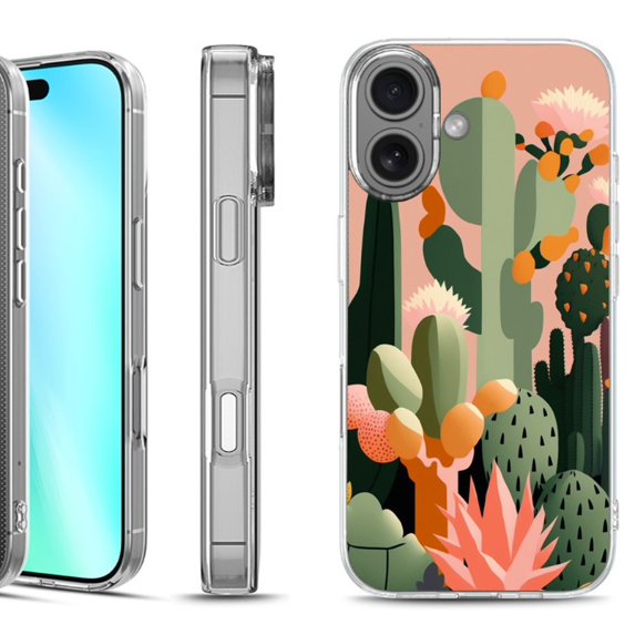 For iphone 16 Phone Case Cover, by OneToughShield - Cactus