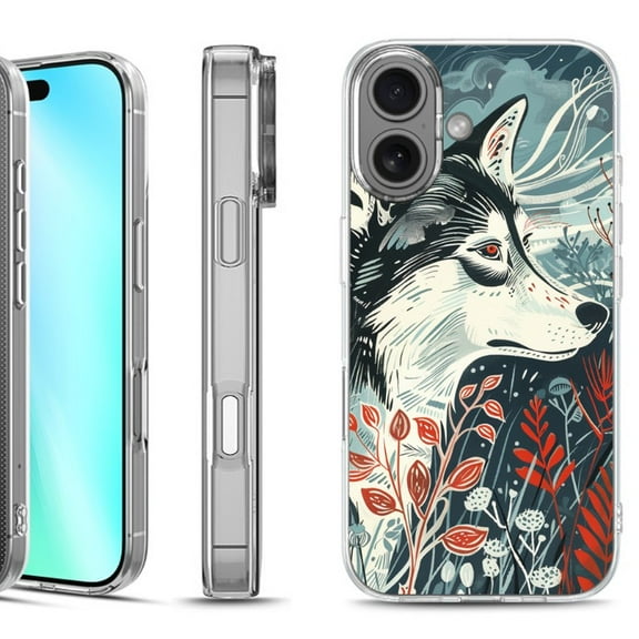 For iphone 16 Phone Case Cover, by OneToughShield - Calm Husky