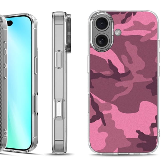 For iphone 16 Phone Case Cover, by OneToughShield - Camo Pink
