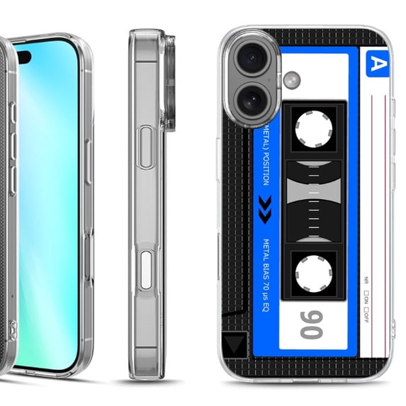 For iphone 16 Phone Case Cover, by OneToughShield - Cassette Blue