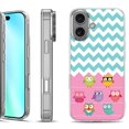 thumbnail image 1 of For iphone 16 Phone Case Cover, by OneToughShield - Chevron/Teal/Owl, 1 of 4