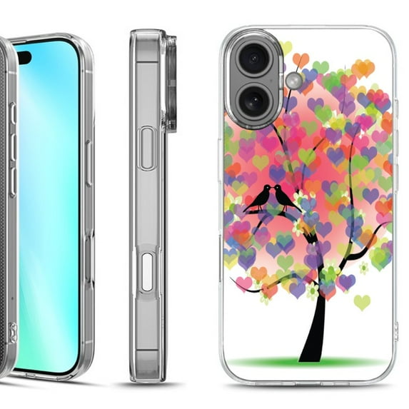 For iphone 16 Phone Case Cover, by OneToughShield - Color Hearts Tree