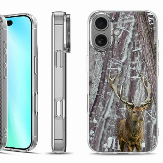 For iphone 16 Phone Case Cover, by OneToughShield - Deer/Snow/Camo