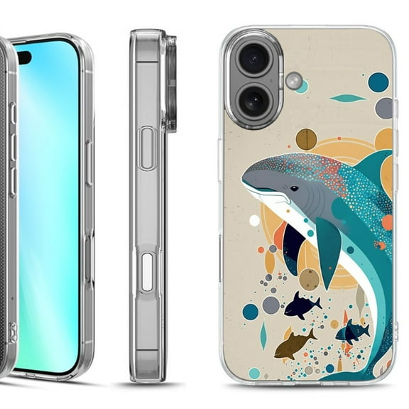 For iphone 16 Phone Case Cover, by OneToughShield - Dolphin Family
