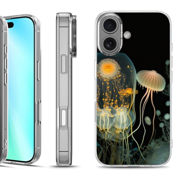 For iphone 16 Phone Case Cover, by OneToughShield - Jellyfish
