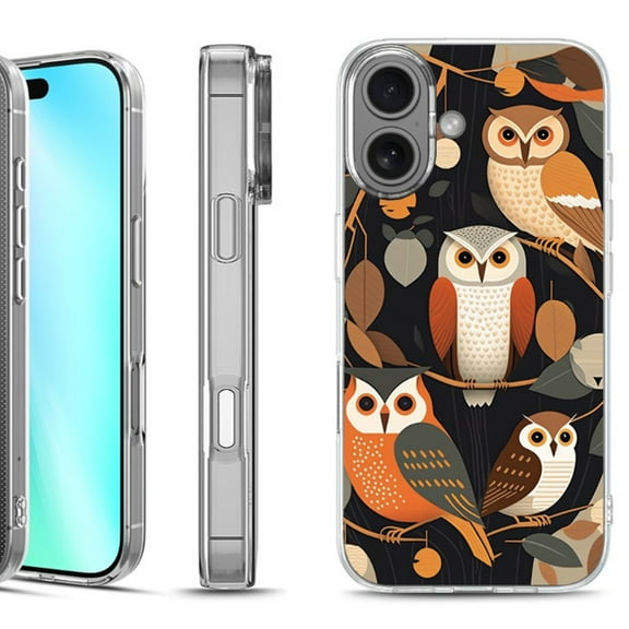 For iphone 16 Phone Case Cover, by OneToughShield - Owl Mix