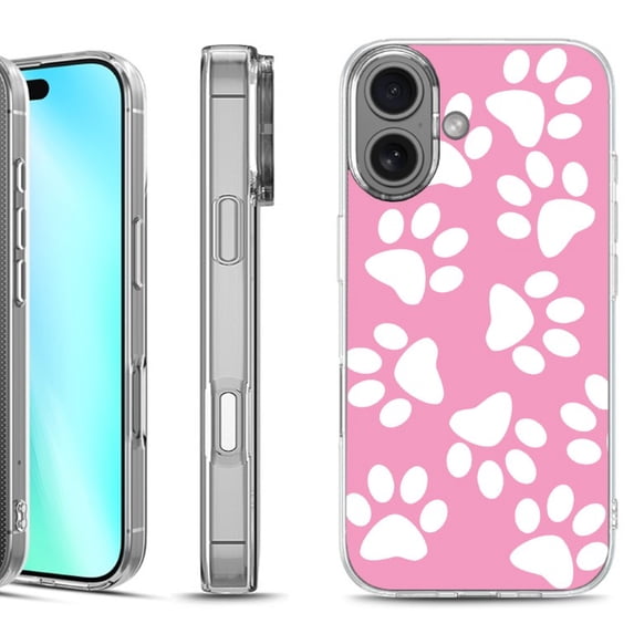 For iphone 16 Phone Case Cover, by OneToughShield - Pet Paw/ Pink