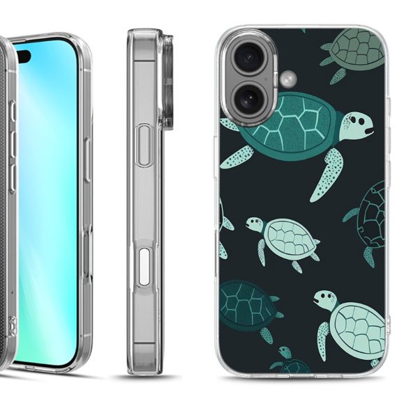 For iphone 16 Phone Case Cover, by OneToughShield - Sea Turtle Mix