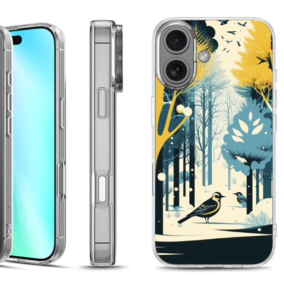 For iphone 16 Phone Case Cover, by OneToughShield - Winter Birds