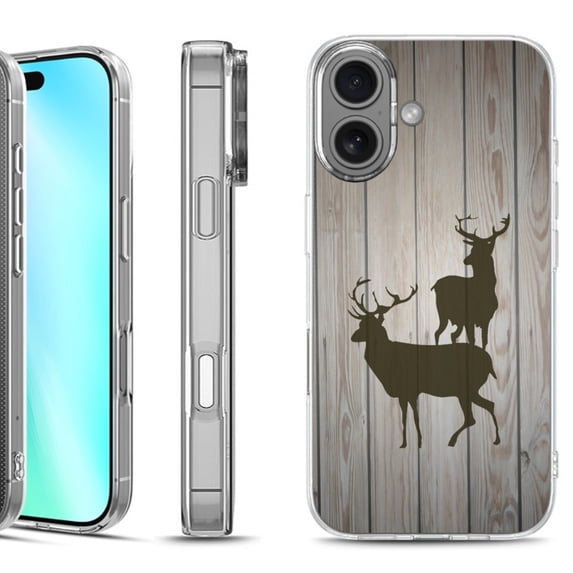 For iphone 16 Phone Case Cover, by OneToughShield - Wood/Deer