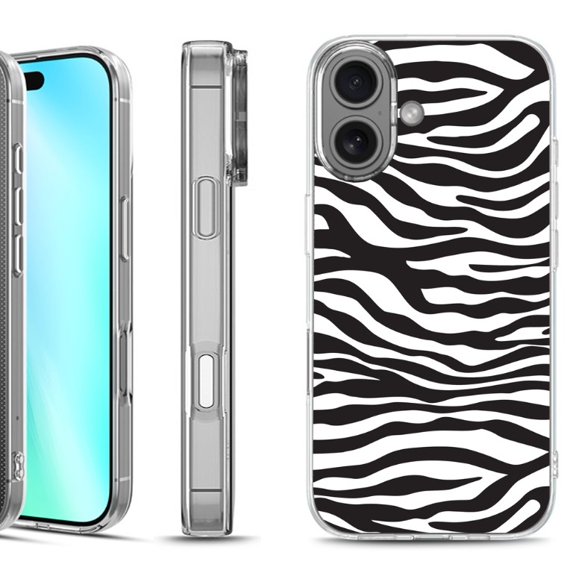 For iphone 16 Phone Case Cover, by OneToughShield - Zebra B/W