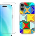 thumbnail image 1 of For iphone 16 Plus Phone Case Cover, Shockproof Case with Tempered Glass Screen Protector, by OneToughShield - Abstract Color, 1 of 4