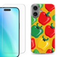 thumbnail image 1 of For iphone 16 Plus Phone Case Cover, Shockproof Case with Tempered Glass Screen Protector, by OneToughShield - Bell Pepper, 1 of 4