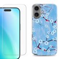 thumbnail image 1 of For iphone 16 Plus Phone Case Cover, Shockproof Case with Tempered Glass Screen Protector, by OneToughShield - Blossom Sky, 1 of 4