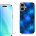 thumbnail image 1 of For iphone 16 Plus Phone Case Cover, Shockproof Case with Tempered Glass Screen Protector, by OneToughShield - Cosmos/Stars, 1 of 4