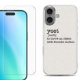 thumbnail image 1 of For iphone 16 Plus Phone Case Cover, Shockproof Case with Tempered Glass Screen Protector, by OneToughShield - Dictionary/Yeet, 1 of 4