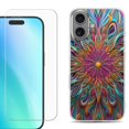 thumbnail image 1 of For iphone 16 Plus Phone Case Cover, Shockproof Case with Tempered Glass Screen Protector, by OneToughShield - Doodle Art, 1 of 4