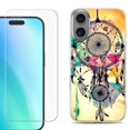 thumbnail image 1 of For iphone 16 Plus Phone Case Cover, Shockproof Case with Tempered Glass Screen Protector, by OneToughShield - Dream Catcher Color, 1 of 4