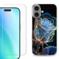thumbnail image 1 of For iphone 16 Plus Phone Case Cover, Shockproof Case with Tempered Glass Screen Protector, by OneToughShield - Glowing Rose, 1 of 4