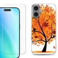 thumbnail image 1 of For iphone 16 Plus Phone Case Cover, Shockproof Case with Tempered Glass Screen Protector, by OneToughShield - Golden Tree, 1 of 4
