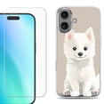thumbnail image 1 of For iphone 16 Plus Phone Case Cover, Shockproof Case with Tempered Glass Screen Protector, by OneToughShield - Husky Joy, 1 of 4