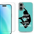 thumbnail image 1 of For iphone 16 Plus Phone Case Cover, Shockproof Case with Tempered Glass Screen Protector, by OneToughShield - Keep Calm / Dancing, 1 of 4