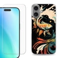 thumbnail image 1 of For iphone 16 Plus Phone Case Cover, Shockproof Case with Tempered Glass Screen Protector, by OneToughShield - Koi Fish, 1 of 4