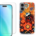 thumbnail image 1 of For iphone 16 Plus Phone Case Cover, Shockproof Case with Tempered Glass Screen Protector, by OneToughShield - Ladybug Flower, 1 of 4