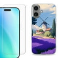 thumbnail image 1 of For iphone 16 Plus Phone Case Cover, Shockproof Case with Tempered Glass Screen Protector, by OneToughShield - Lavender Field, 1 of 4