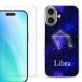 thumbnail image 1 of For iphone 16 Plus Phone Case Cover, Shockproof Case with Tempered Glass Screen Protector, by OneToughShield - Libra, 1 of 4