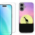 thumbnail image 1 of For iphone 16 Plus Phone Case Cover, Shockproof Case with Tempered Glass Screen Protector, by OneToughShield - Moonlight Giraffe, 1 of 4