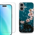 thumbnail image 1 of For iphone 16 Plus Phone Case Cover, Shockproof Case with Tempered Glass Screen Protector, by OneToughShield - Night Blossom, 1 of 4