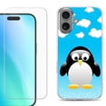 thumbnail image 1 of For iphone 16 Plus Phone Case Cover, Shockproof Case with Tempered Glass Screen Protector, by OneToughShield - Penguin, 1 of 4