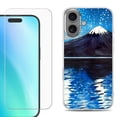 thumbnail image 1 of For iphone 16 Plus Phone Case Cover, Shockproof Case with Tempered Glass Screen Protector, by OneToughShield - Starry Night Fuji, 1 of 4