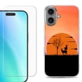 thumbnail image 1 of For iphone 16 Plus Phone Case Cover, Shockproof Case with Tempered Glass Screen Protector, by OneToughShield - Sunset Deer, 1 of 4