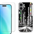 thumbnail image 1 of For iphone 16 Plus Phone Case Cover, Shockproof Case with Tempered Glass Screen Protector, by OneToughShield - Tokyo Night, 1 of 4