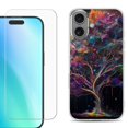 thumbnail image 1 of For iphone 16 Plus Phone Case Cover, Shockproof Case with Tempered Glass Screen Protector, by OneToughShield - Tree of Life, 1 of 4