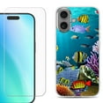 thumbnail image 1 of For iphone 16 Plus Phone Case Cover, Shockproof Case with Tempered Glass Screen Protector, by OneToughShield - Underwater, 1 of 4
